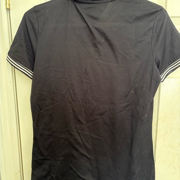 Women’s Tommy Hilfiger Black Short Sleeve Tee with Striped Collar size medium. - Picture 4 of 8